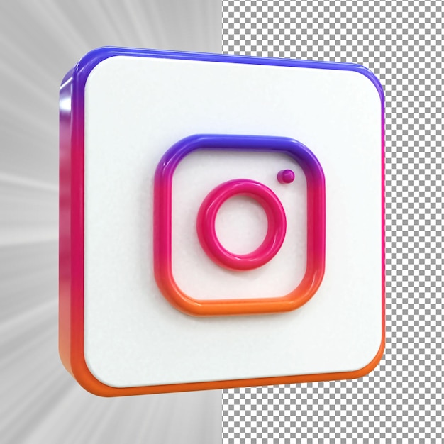 Instagram 3d social media-symbol bunt glänzendes 3d-symbol konzept 3d-rendering für die komposition