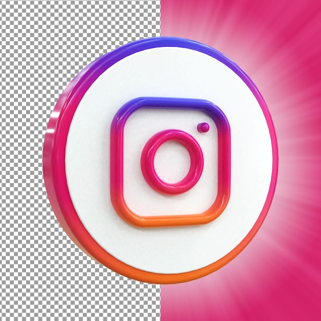 Instagram 3d social media-symbol bunt glänzendes 3d-symbol konzept 3d-rendering für die komposition