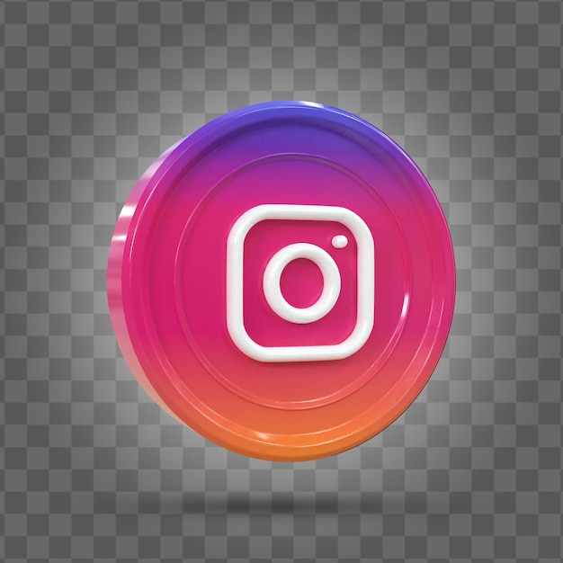 Instagram 3d Social Media-Symbol Bunt glänzendes 3D-Symbol Konzept 3D-Rendering für die Komposition