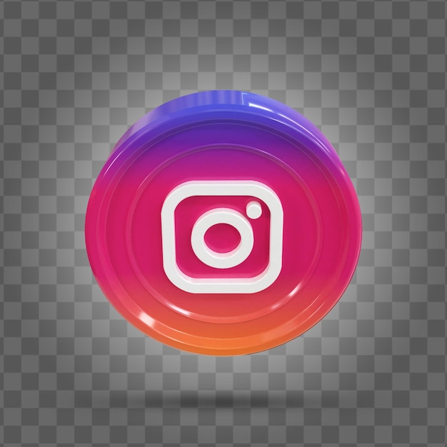 Instagram 3d social media-symbol bunt glänzendes 3d-symbol konzept 3d-rendering für die komposition