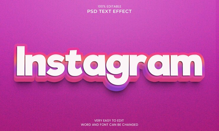 Instagram 3d text effect