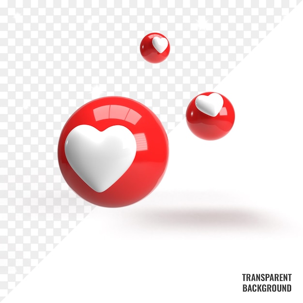Instagram 3d transparente como archivo psd de icono de corazón