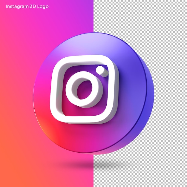 Instagram Apps 3d Logo Style Render Asset Isolé Psd Premium