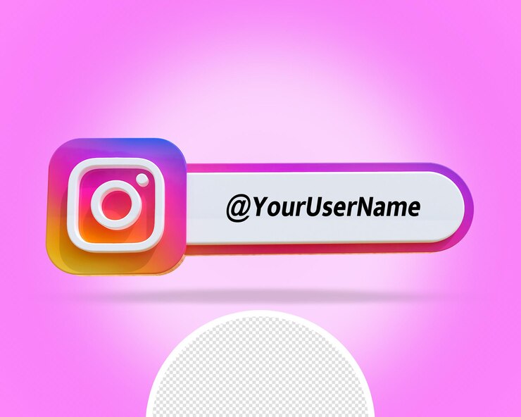 PSD instagram banner social media logo transparente 3d