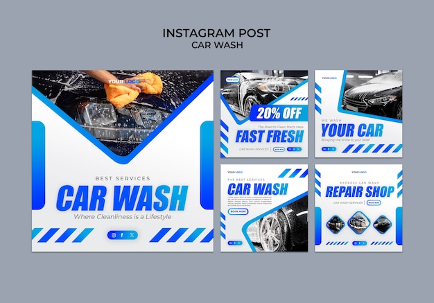 Instagram-Beiträge von Gradient-Autowaschstätten