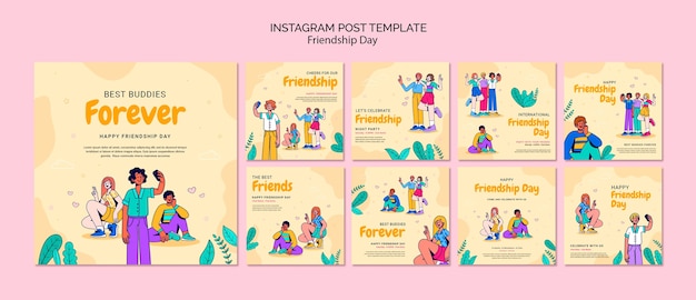 PSD instagram-beiträge zur feier des freundschaftstages