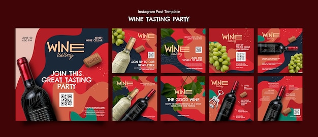 Instagram-Beiträge zur Weinverkostungsparty