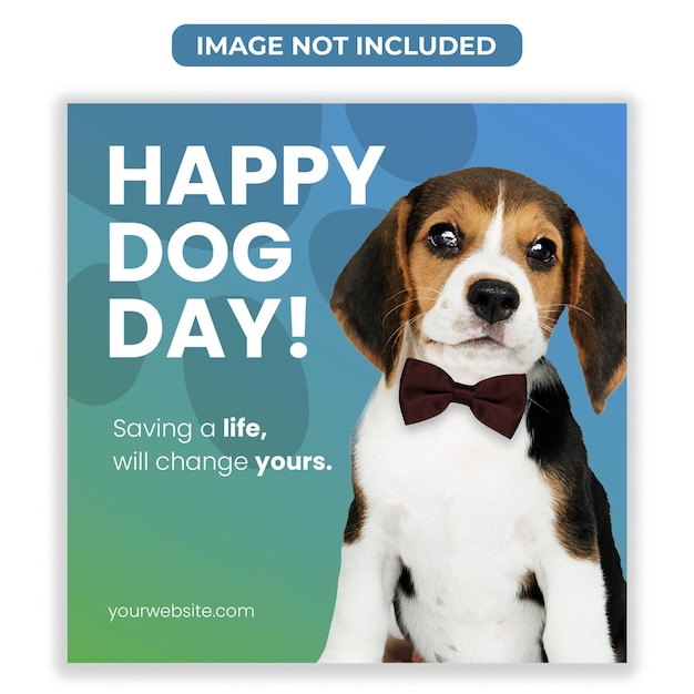 PSD instagram-beitrag zum internationalen happy dog day