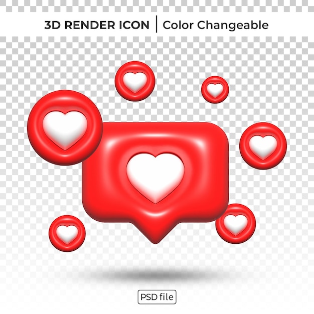 Instagram come notifica 3d rende l'icona modificabile del colore