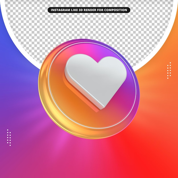 Instagram como icono 3d render para compotision
