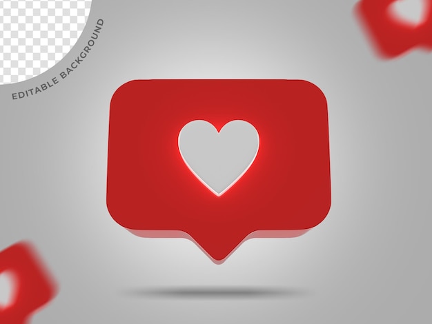 Instagram como icono 3d Social Media Render fondo editable