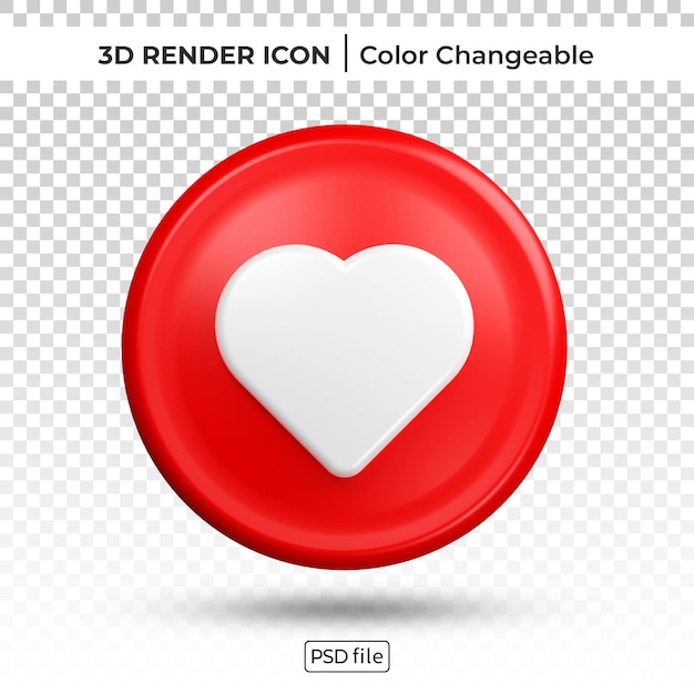 Instagram como notificación 3d render color icono cambiable