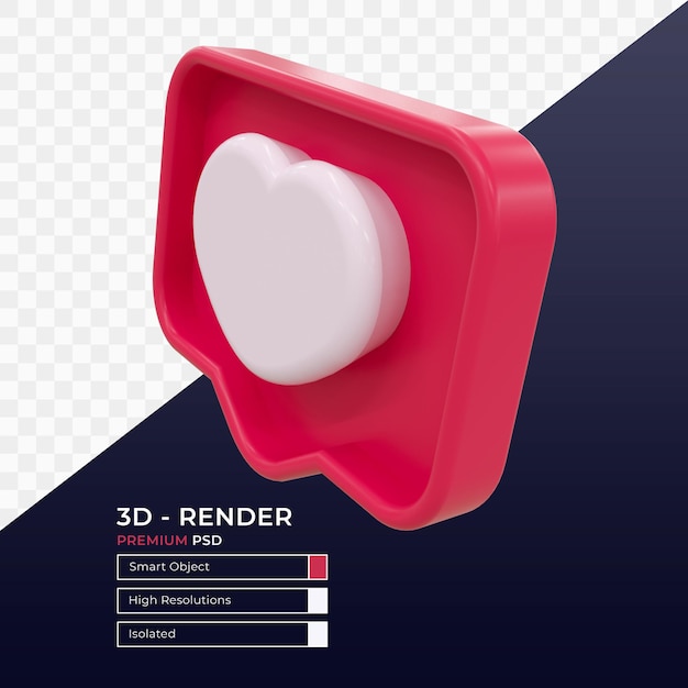 Instagram como render 3d aislado