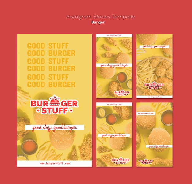 Instagram Geschichten Sammlung für Burger Restaurant