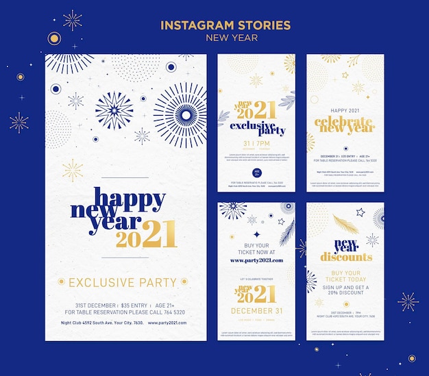 Instagram Geschichten Sammlung für Neujahrsfeier