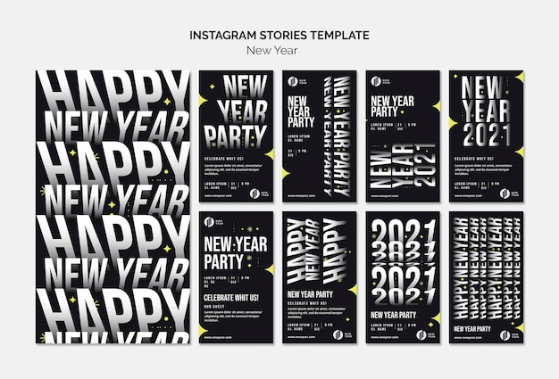 Instagram Geschichten Sammlung für Neujahrsparty