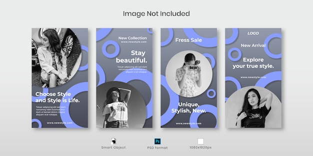 PSD instagram geschichten template set