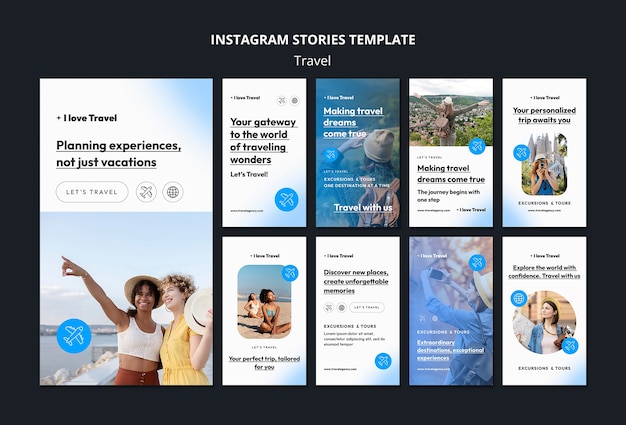 Instagram-Geschichten über Abenteuer im Gradient-Reisen