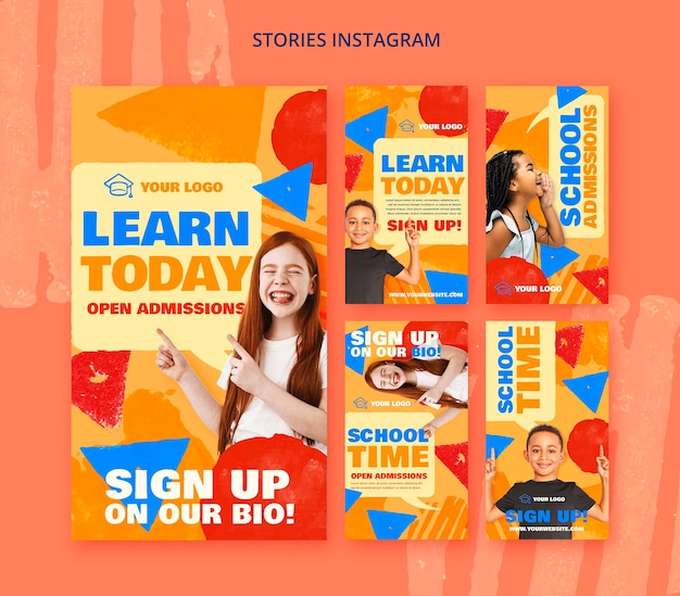 Instagram-geschichten zum bildungskonzept