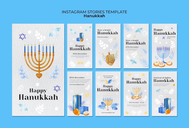 Instagram-Geschichten zur Hanukkah-Feier