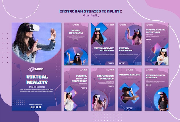 PSD instagram-geschichten zur virtuellen realität