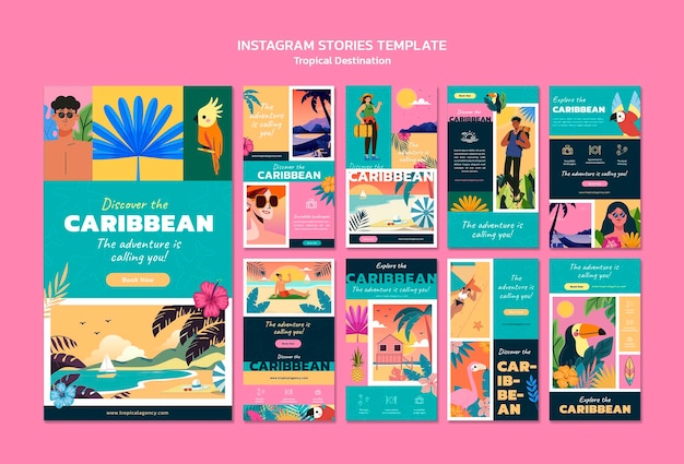 Instagram-geschichtensammlung für karibische reiseziele