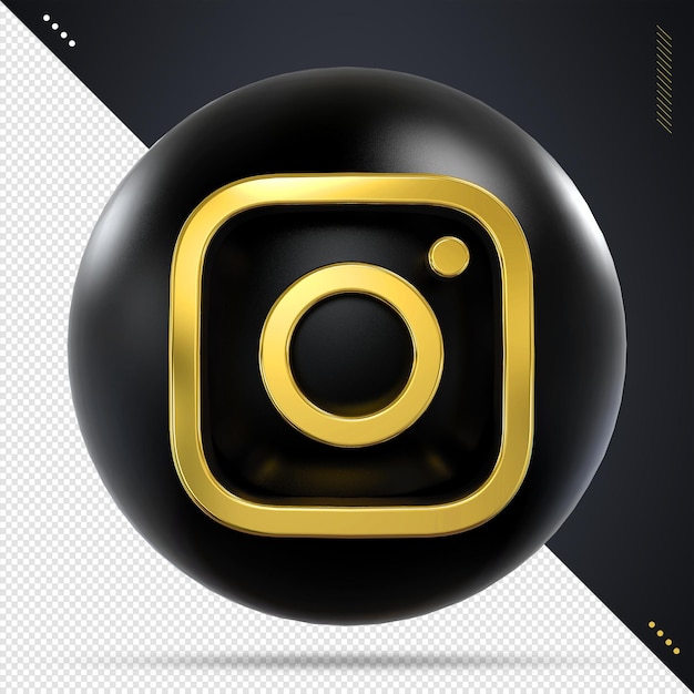 PSD instagram-icon-social-media-stile in schwarz und gold