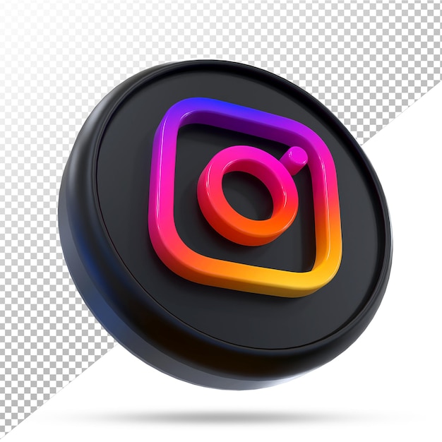 Instagram icona social media 3d stili neri