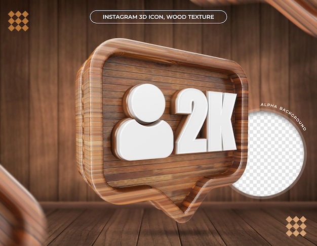 Instagram icono 3d 2k seguidores textura metálica