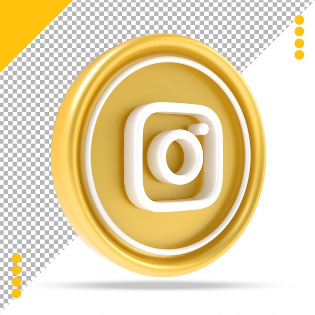 Instagram icono oro 3d