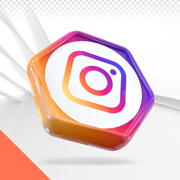 Instagram icono redes sociales 3d