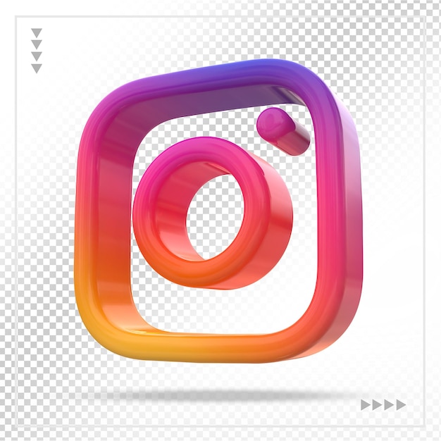 Instagram icono redes sociales 3d