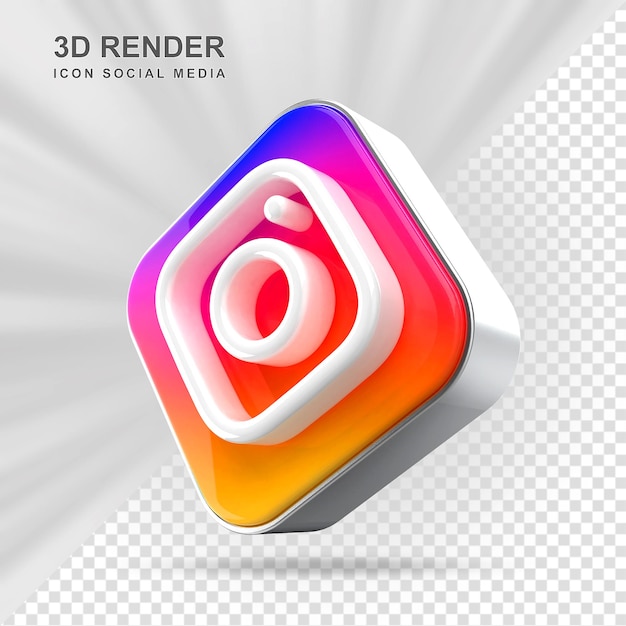 Instagram icono redes sociales 3d