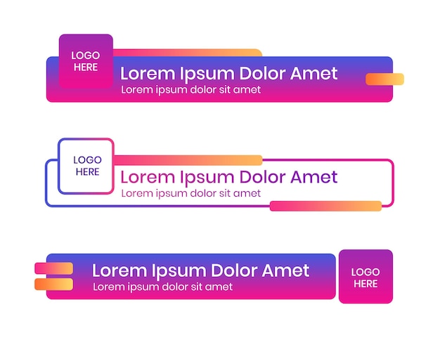 Instagram inferiore terzo gradiente di progettazione set di banner per elemento di progettazione file psd modificabile