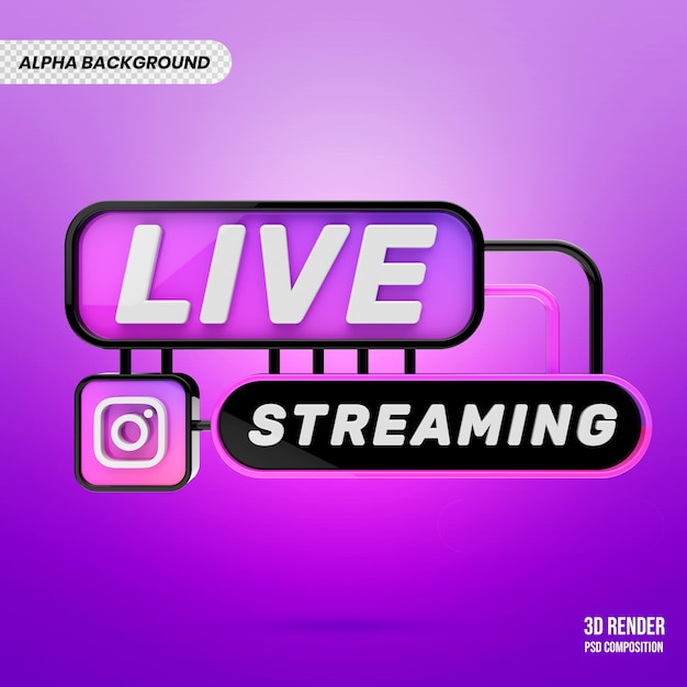 PSD instagram live-streaming 3d-rendering