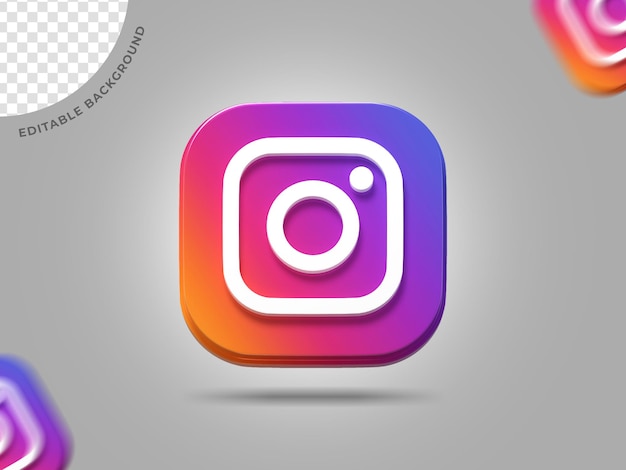 Instagram Logo 3d Fond de médias sociaux modifiable