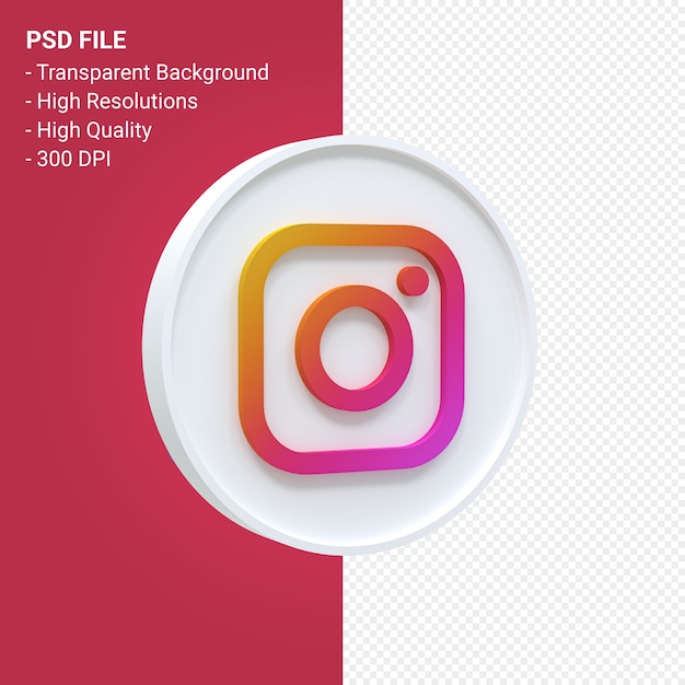 Instagram logo 3d icono renderizado aislado