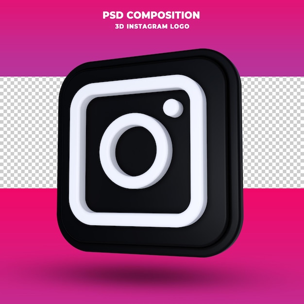 PSD instagram logo 3d rendern isoliert