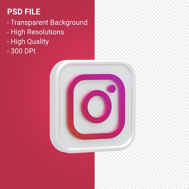 Instagram-logo 3d-symbol-rendering isoliert