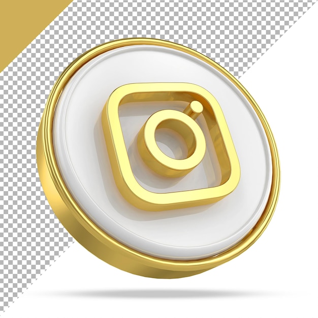 Instagram Logo Médias Sociaux Or Styles 3d