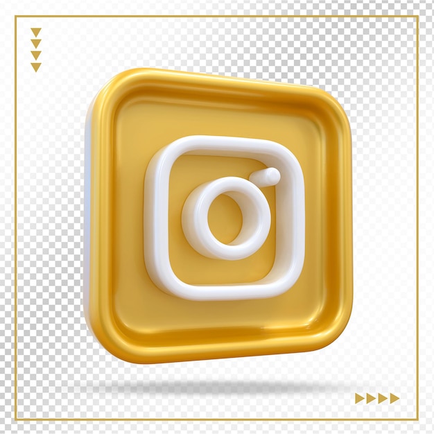 Instagram logo oro lujo 3d estilos