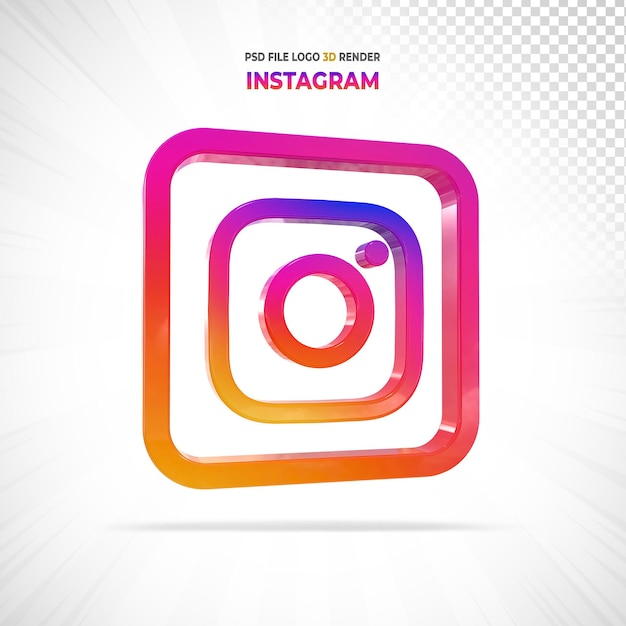 Instagram-logo-stil social media 3d-rendering