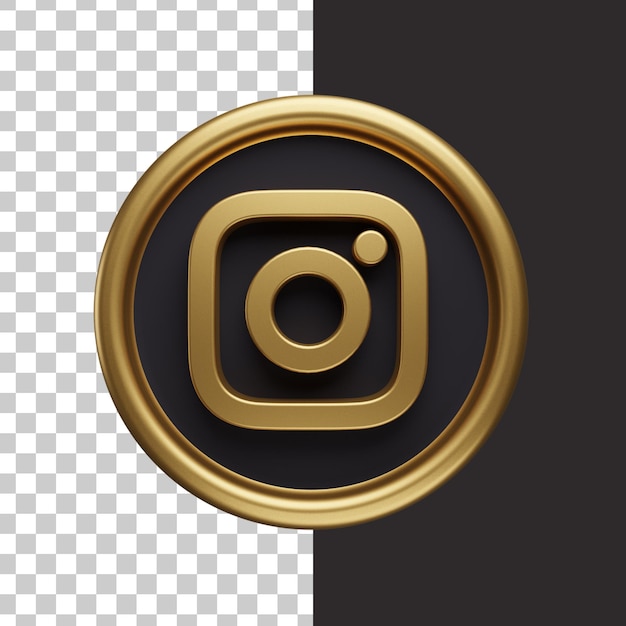 PSD instagram logotipo ouro 3d