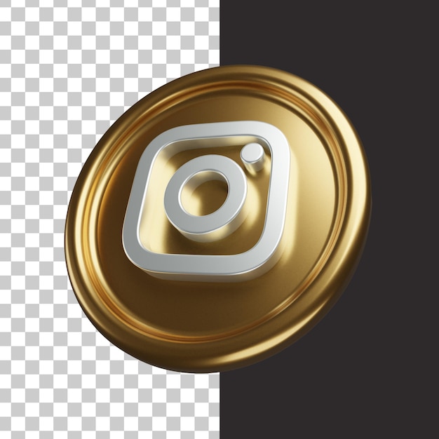 PSD instagram logotipo ouro 3d