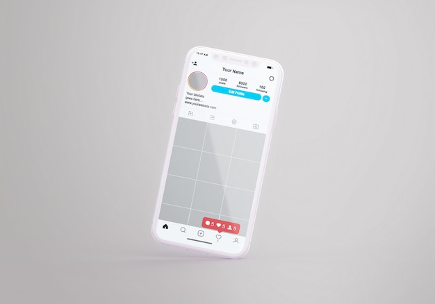 Instagram De Médias Sociaux Sur La Maquette De Téléphone Mobile