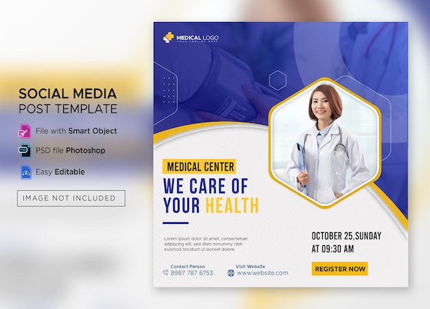 instagram médical post premium psd