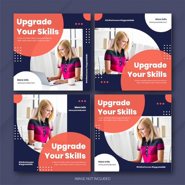 Instagram post banner bundle online curses template