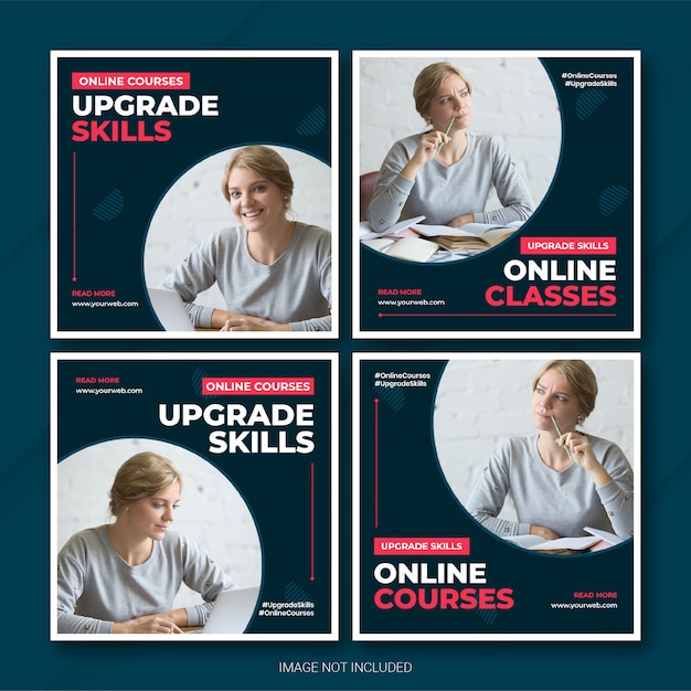 Instagram Post banner Bundle Online Curses Template