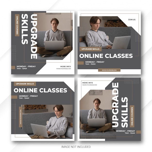 Instagram post banner bundle online curses template