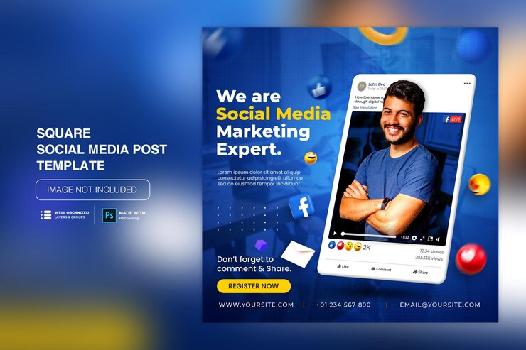 Instagram-Post des kreativen Konzepts der sozialen Medien für die Werbevorlage des digitalen Marketings